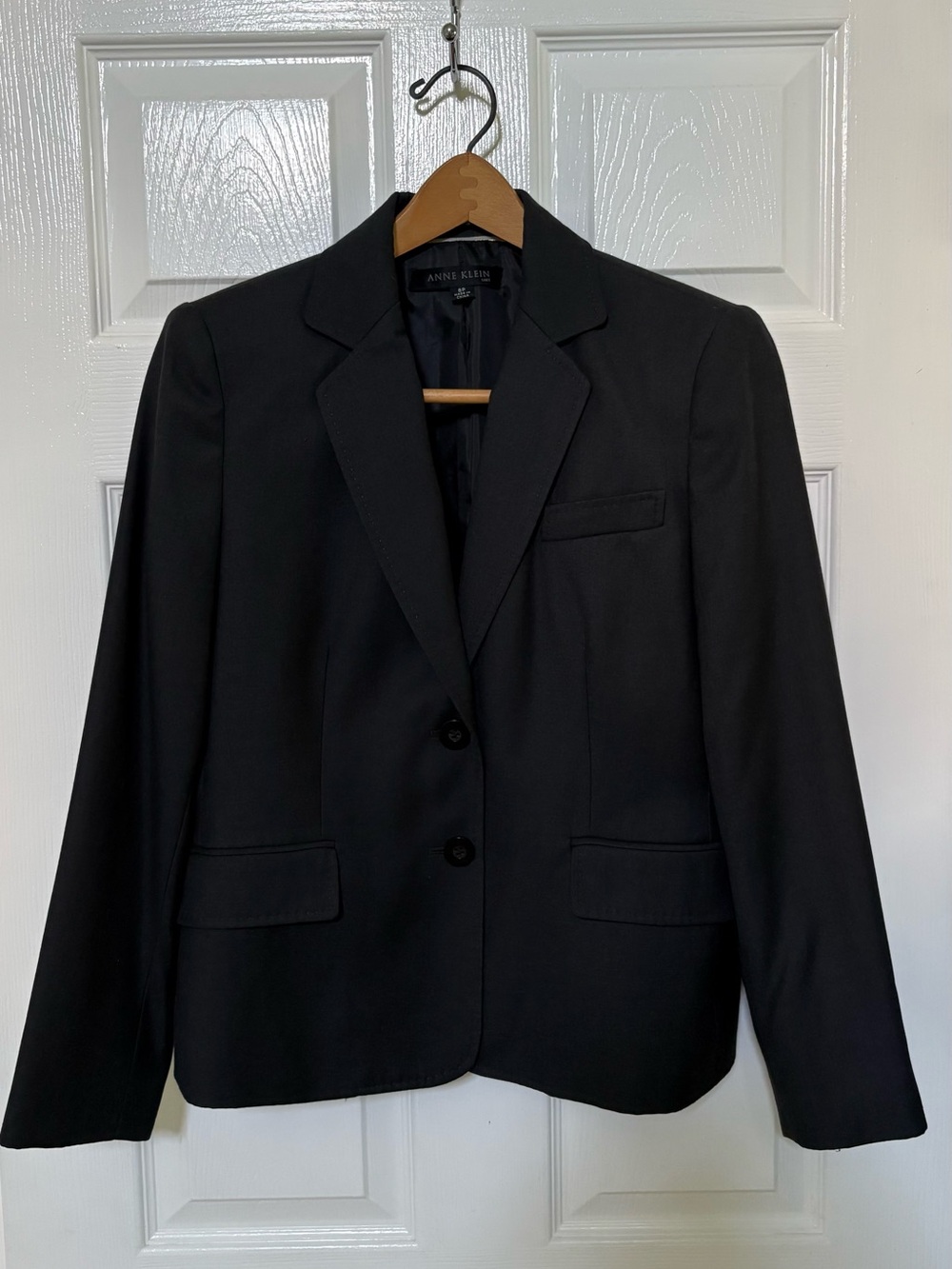 Anne Klein Black Women's Classic Two-Button Blazer